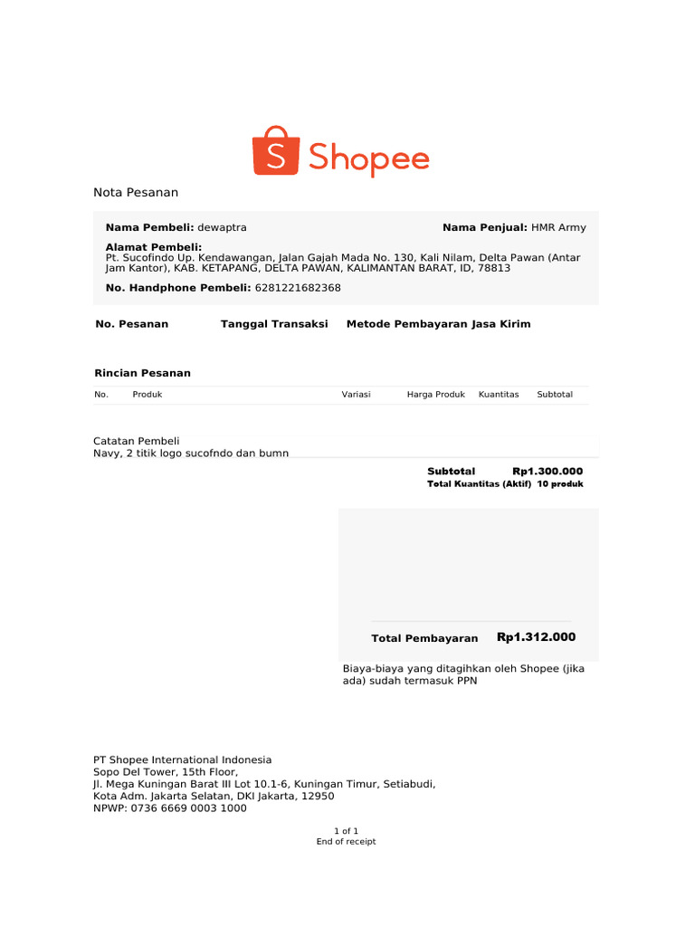 Invoice Wearpack | PDF