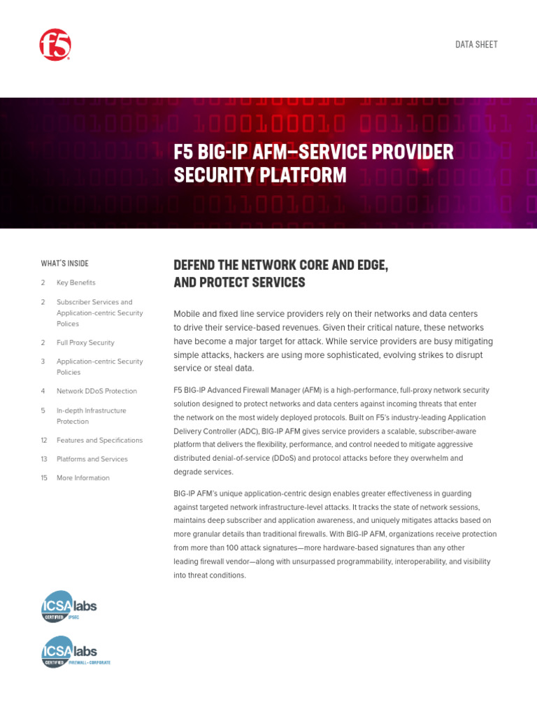 F5 BIG-IP AFM: Advanced Network Security | PDF | Denial Of Service ...