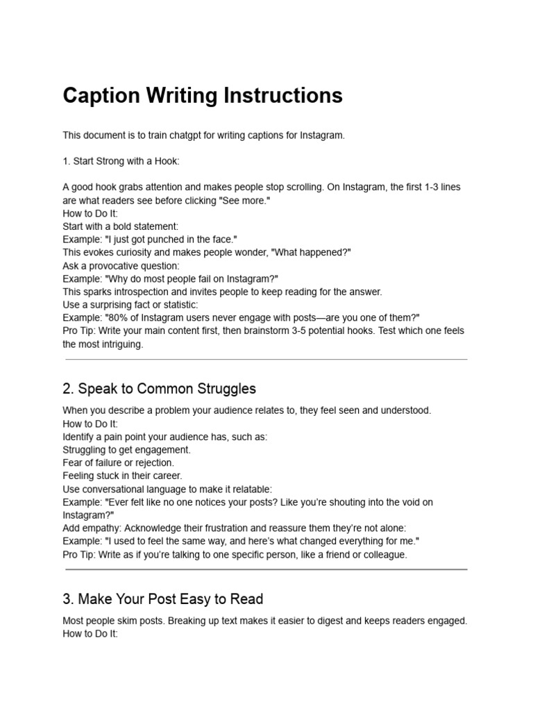 Instagram Caption Writing Guide | PDF | Analogy | Cognition