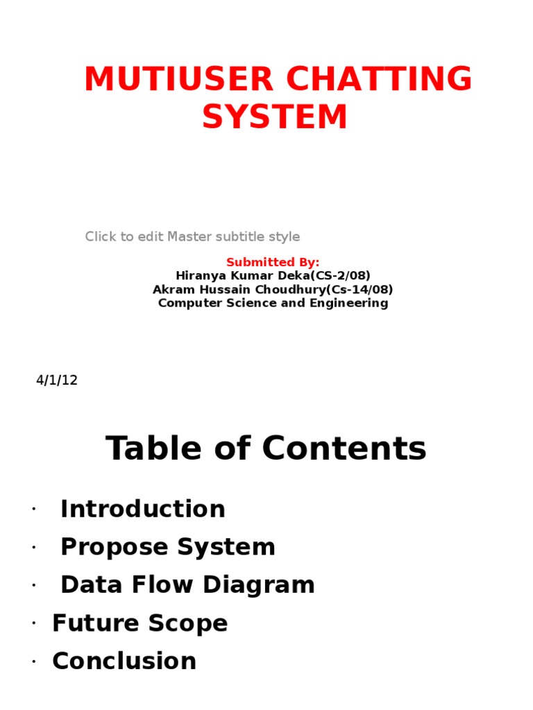 Multiuser Chat System Overview | PDF | Application Software | Server ...