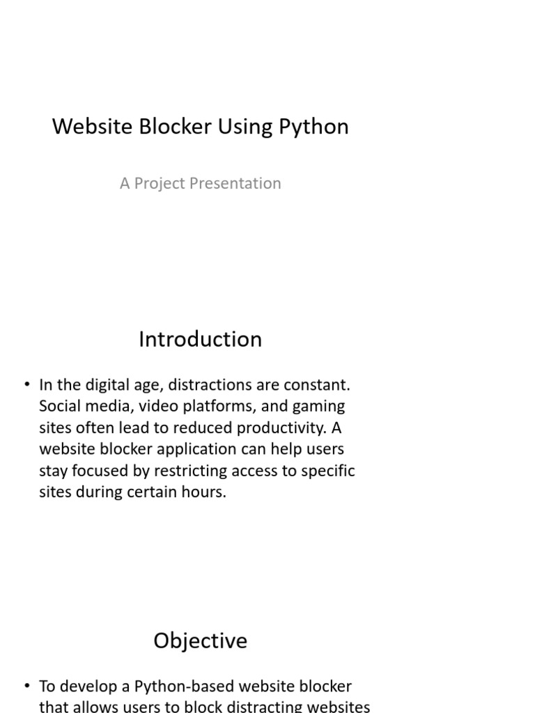 Website Blocker Project Presentation | PDF | Graphical User Interfaces ...