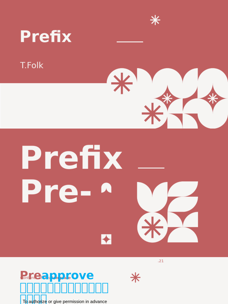 PRE AS A PREFIX MEANING visual data 7