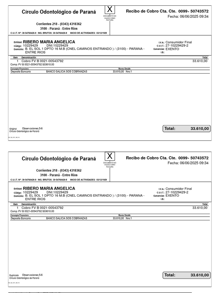 Ribero Ma Angelica Recibo Junio25 | PDF | Bancario | Servicios financieros