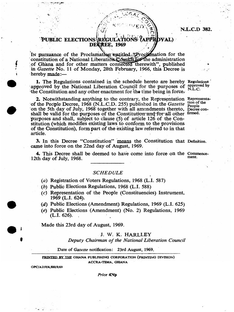 National Liberation Council Decree 1969 | PDF | Government | Political ...