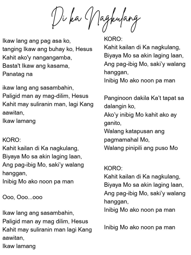 Di Ka Nagkulang - 20250613 - 200041 - 0000 | PDF