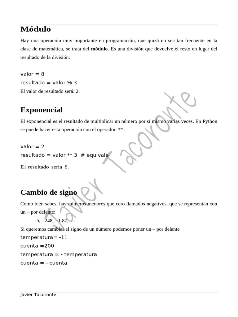 Operaciones Exponenciales en Python | PDF | Python (lenguaje de ...
