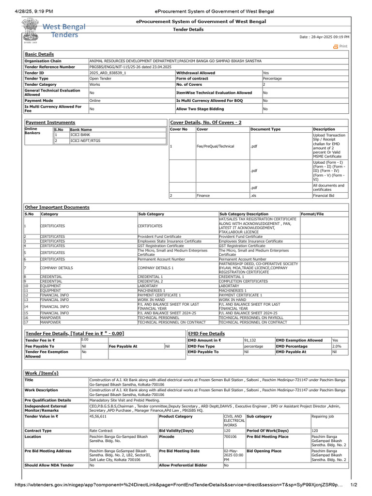 EProcurement System of Government of West Bengal | PDF | Money | Economies