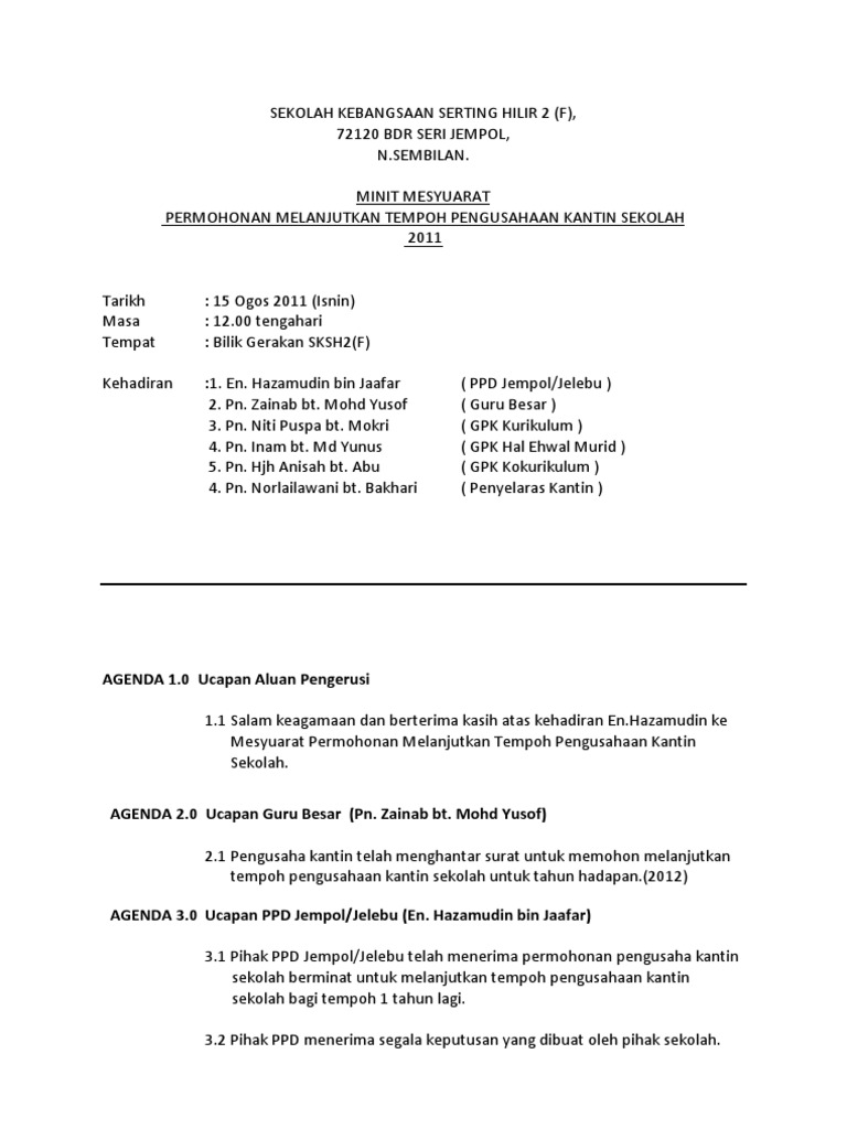 Contoh Surat Permohonan Pembatalan Tender Dan Perlanjutan Tender