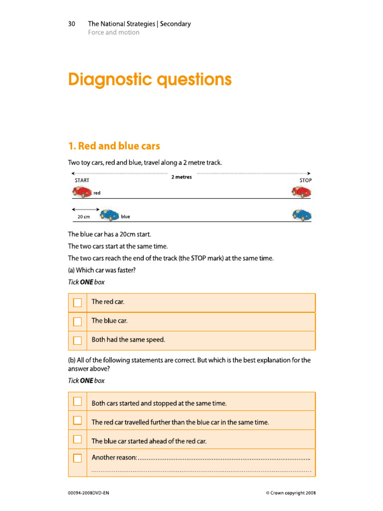MYP2U2 StudioTime Distance Time Graph Diagnostic Questions | PDF