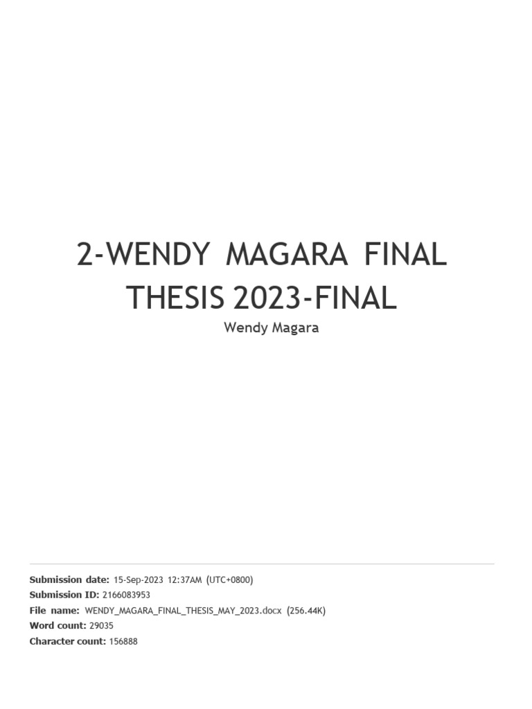UFS Turnitin Plagiarism Check Report | PDF
