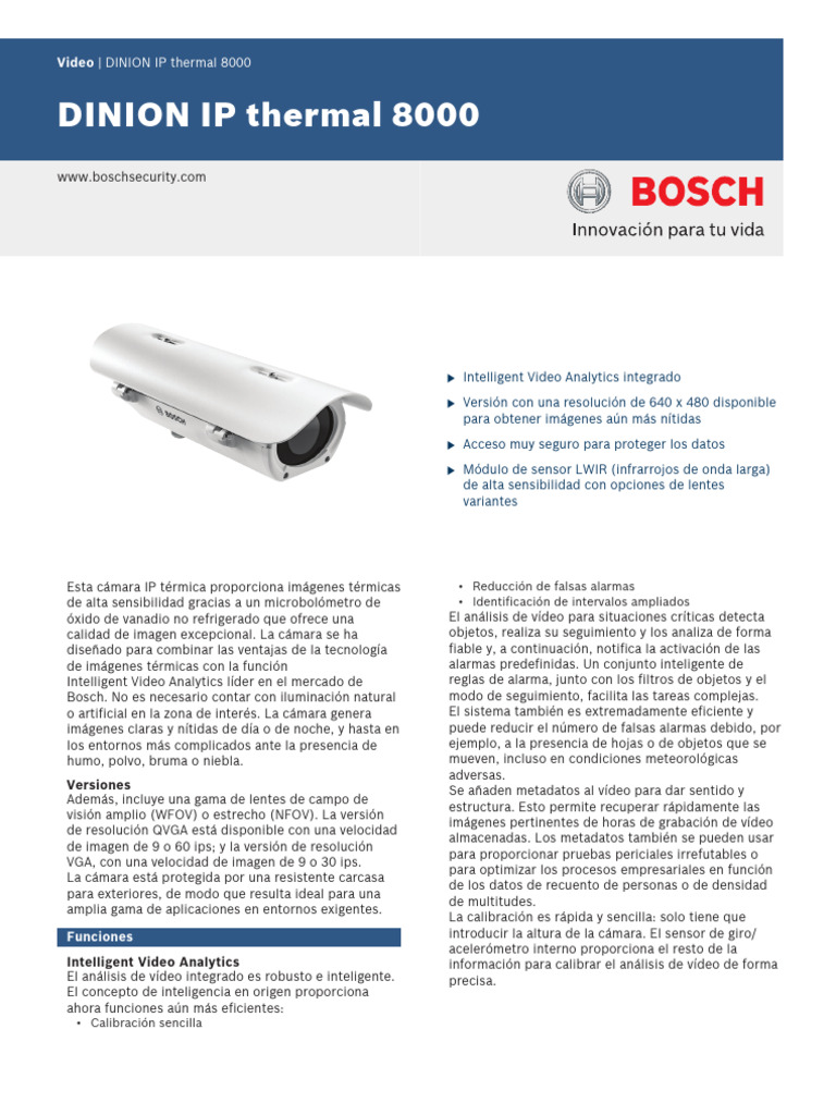 DINION IP Thermal 80 Data Sheet EsES 23112691083 | PDF | Vídeo ...