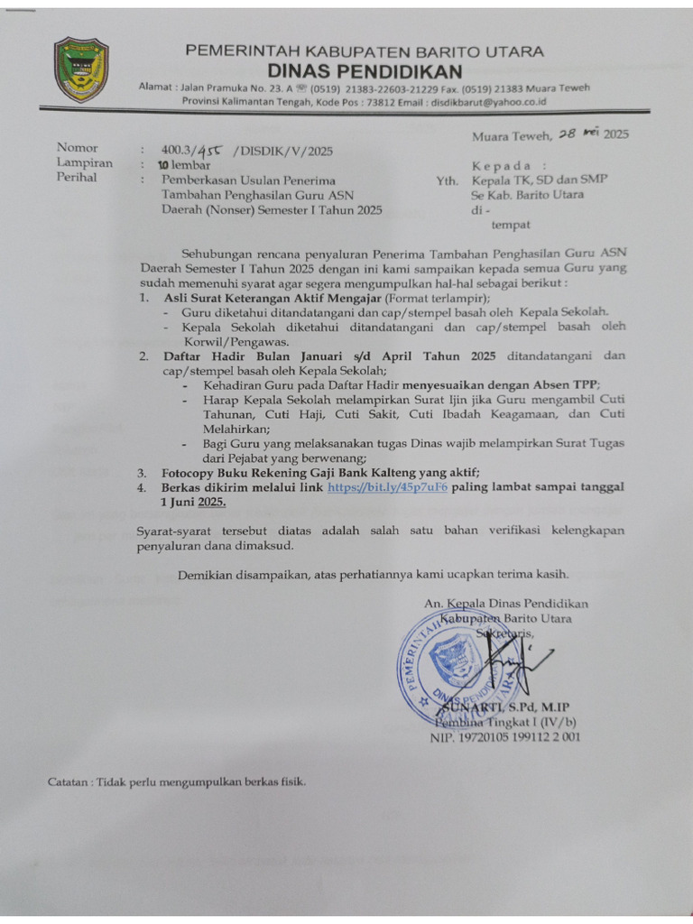 Surat Edaran NONSER TW 1 2025 | PDF