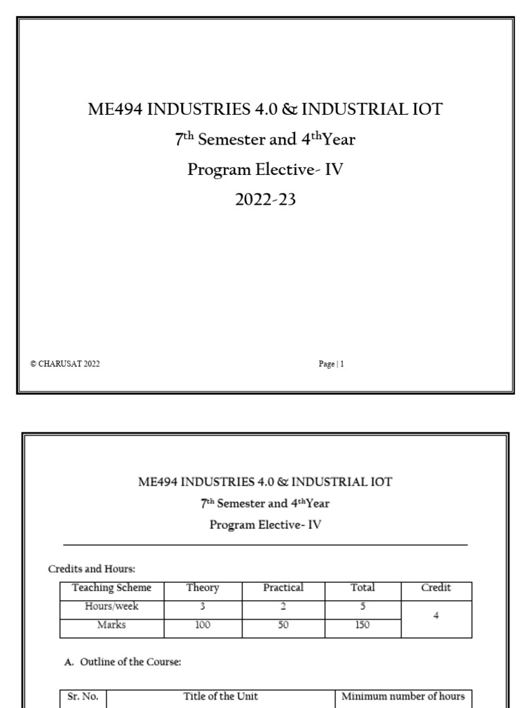 IOT 4.0 Sylabus | PDF | Internet Of Things
