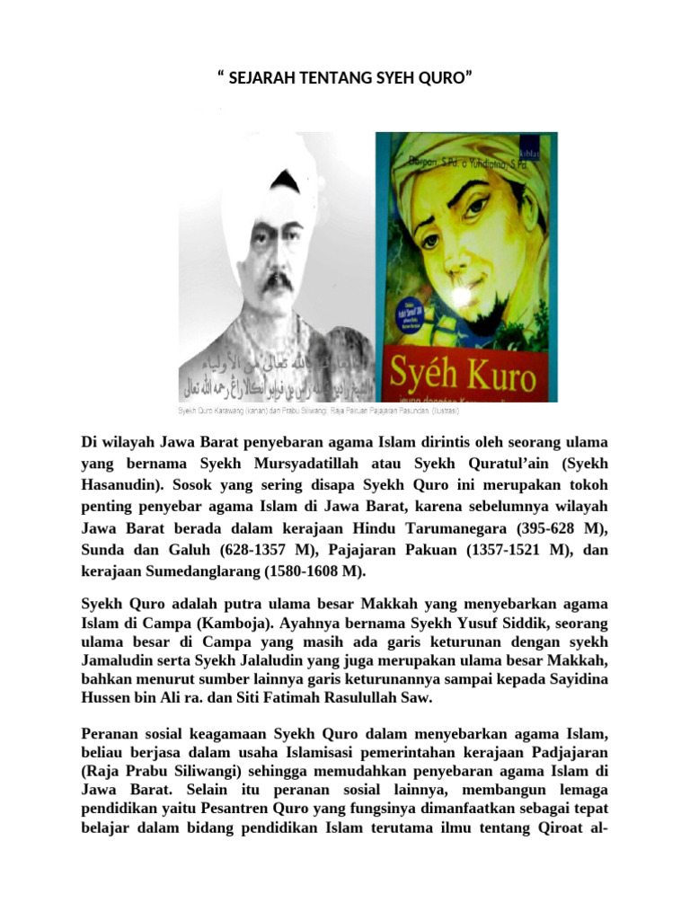 Sejarah Syekh Quro di Jawa Barat | PDF