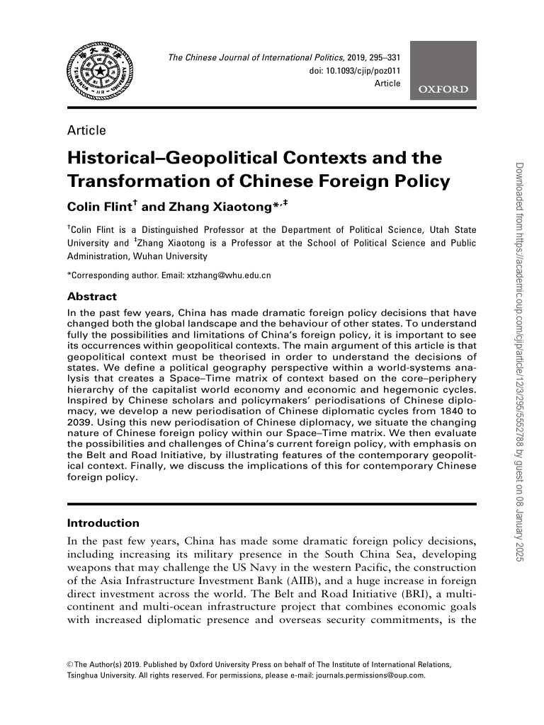 Chinese Foreign Policy: Geopolitical Insights | PDF | World Systems ...