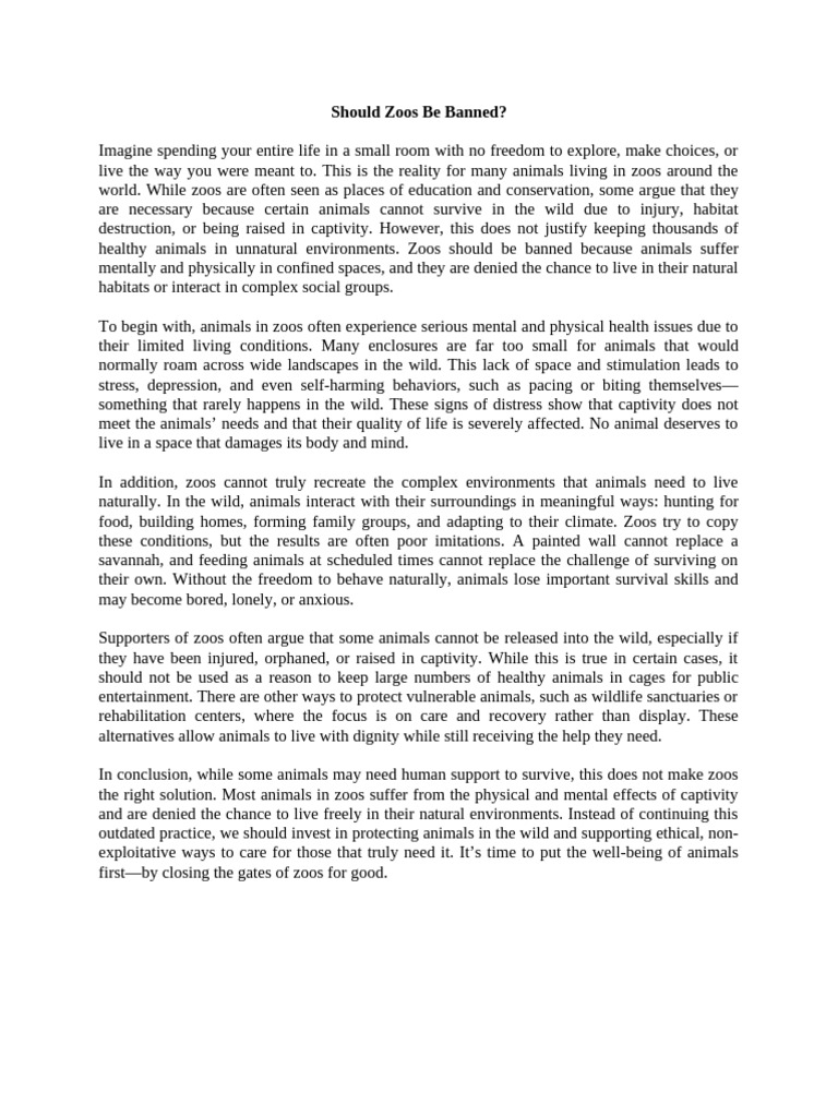 The Case Against Zoos: Ethical Concerns | PDF | Zoo | Psychology