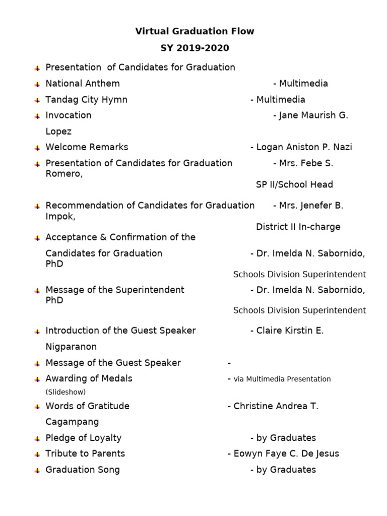 Virtual Graduation Flow | PDF