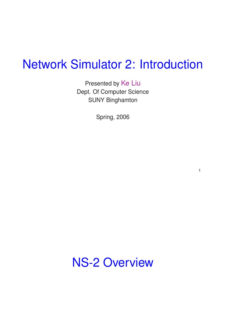 NS-2 Overview and Simulation Guide | PDF | Transmission Control ...