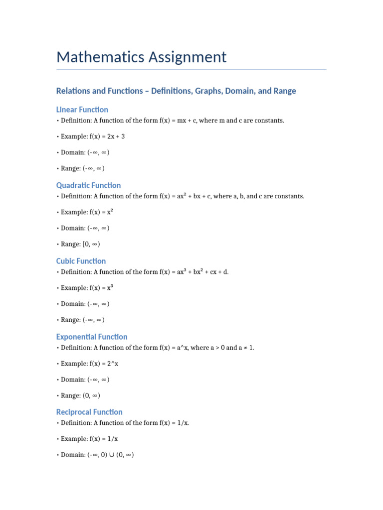 Mathematics Assignment With Graphs | PDF
