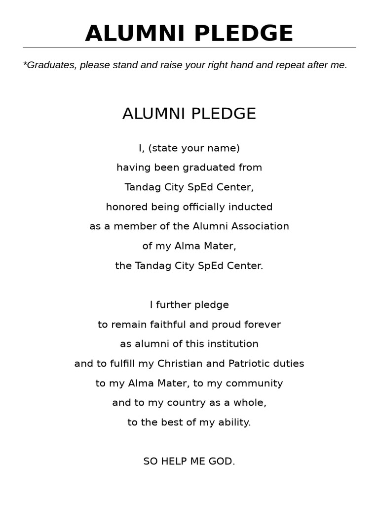 Alumni Pledge | PDF