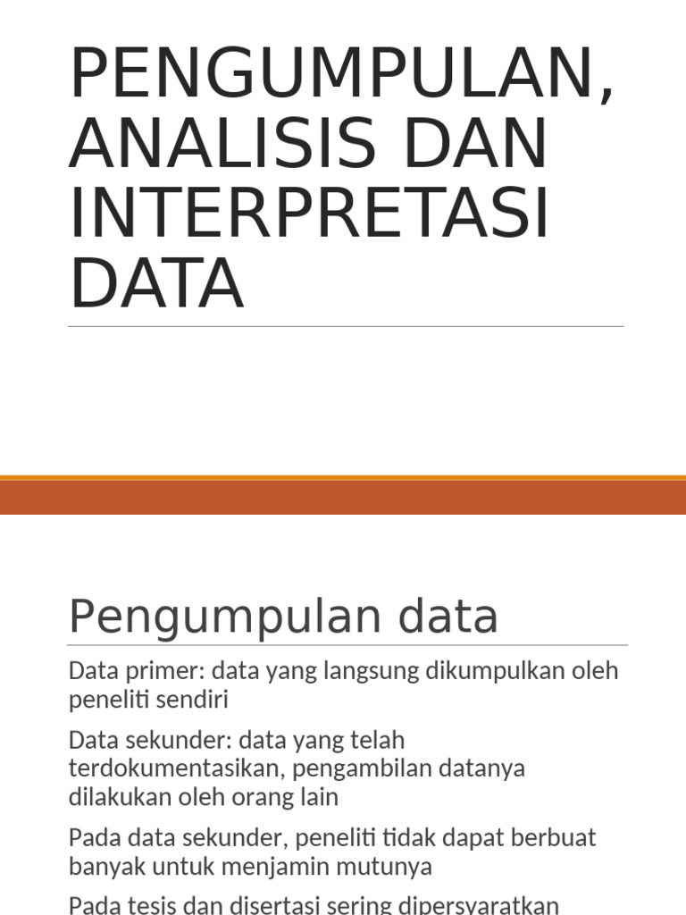Pengumpulan Dan Interpretasi Data | PDF