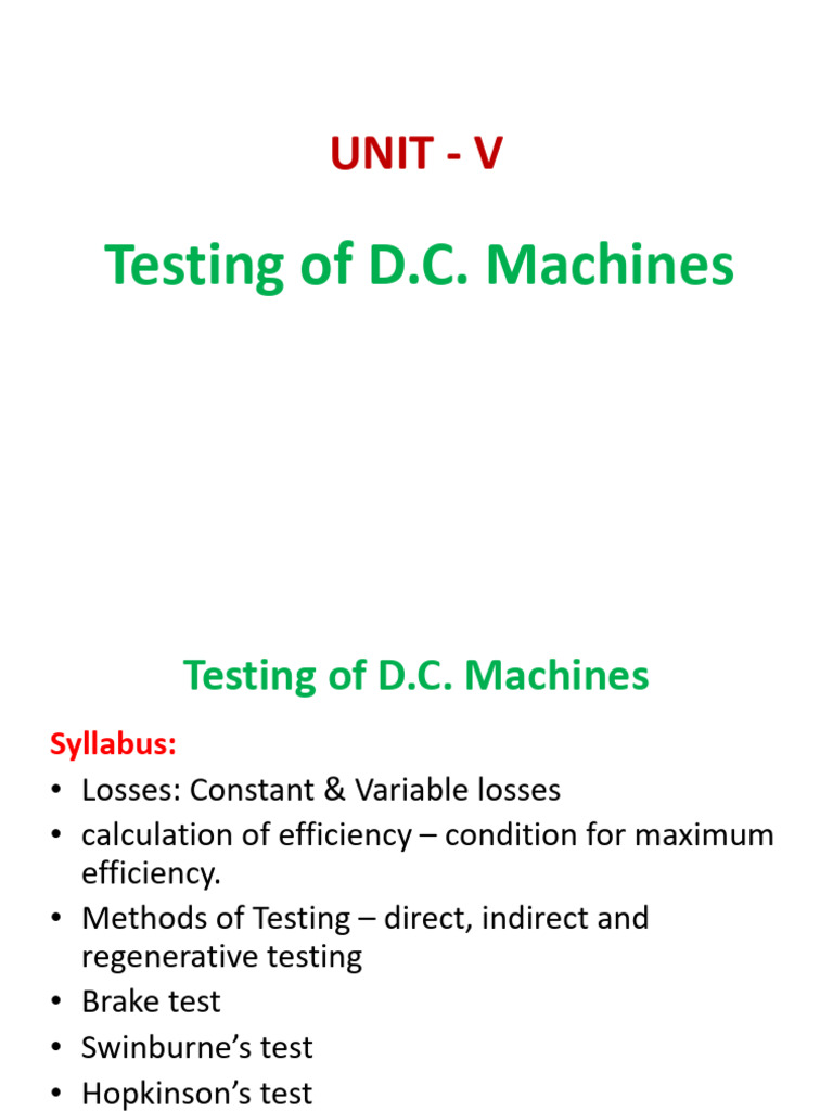 Unit - 5 Notes | PDF | Electric Motor | Electric Generator