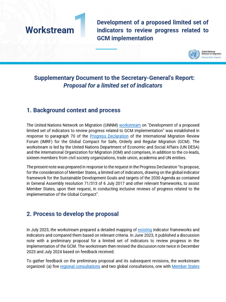GCM Implementation Indicators Proposal | PDF | International Labour ...