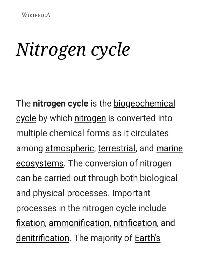 Nitrogen Cycle - Jokipedia | PDF | Nitrate | N Ox