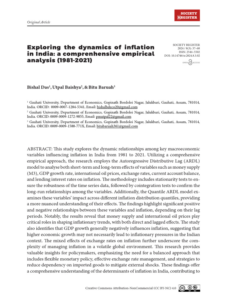 Inflation Dynamics in India (1981-2021) | PDF | Cost Of Living | Inflation