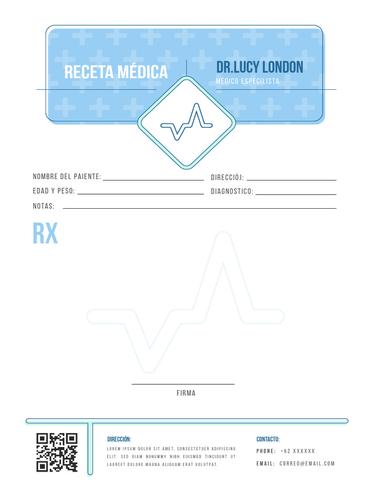 Plantilla de Receta Médica Editable | PDF