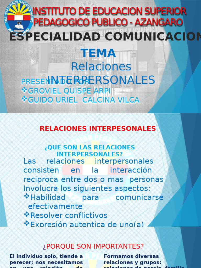 Relaciones Interpersonales en Azángaro | PDF | Las emociones ...