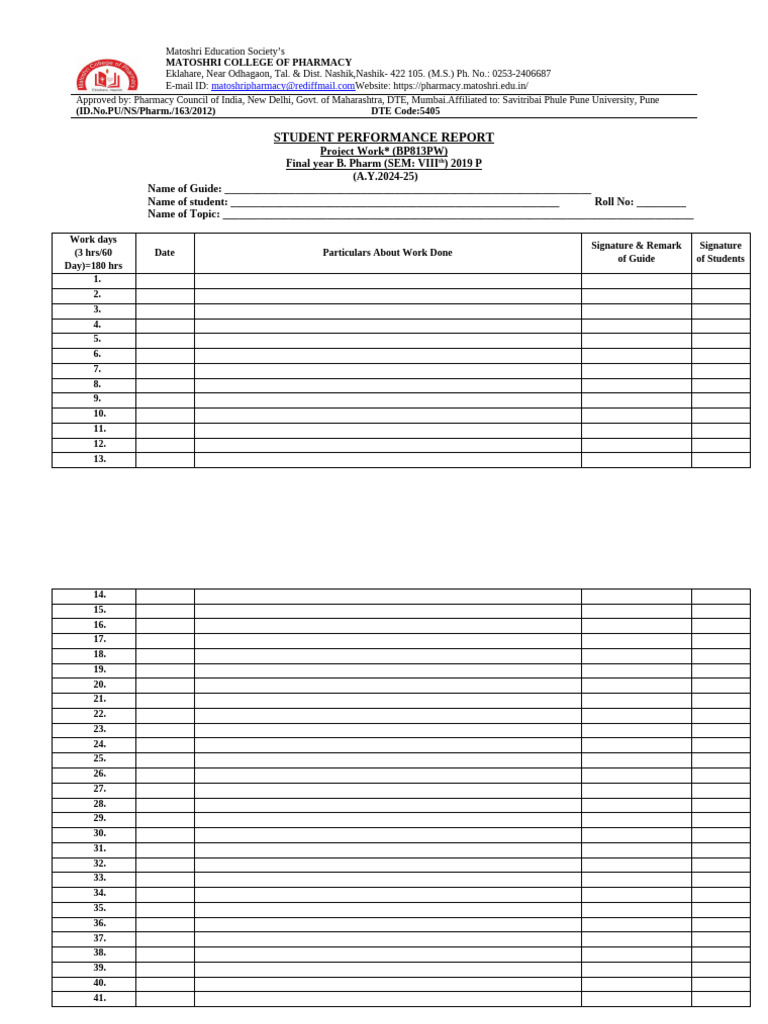Project Work Performance Report | PDF