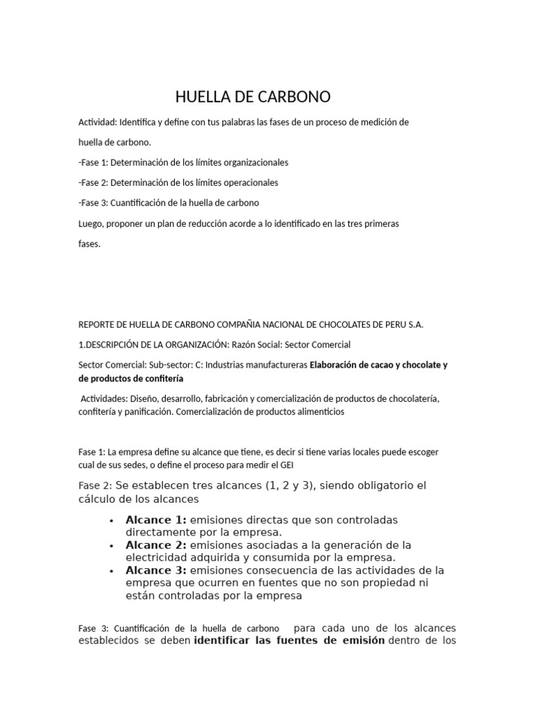Tarea 1 Huella de Carbono | PDF | Huella de carbono | Gases de efecto ...