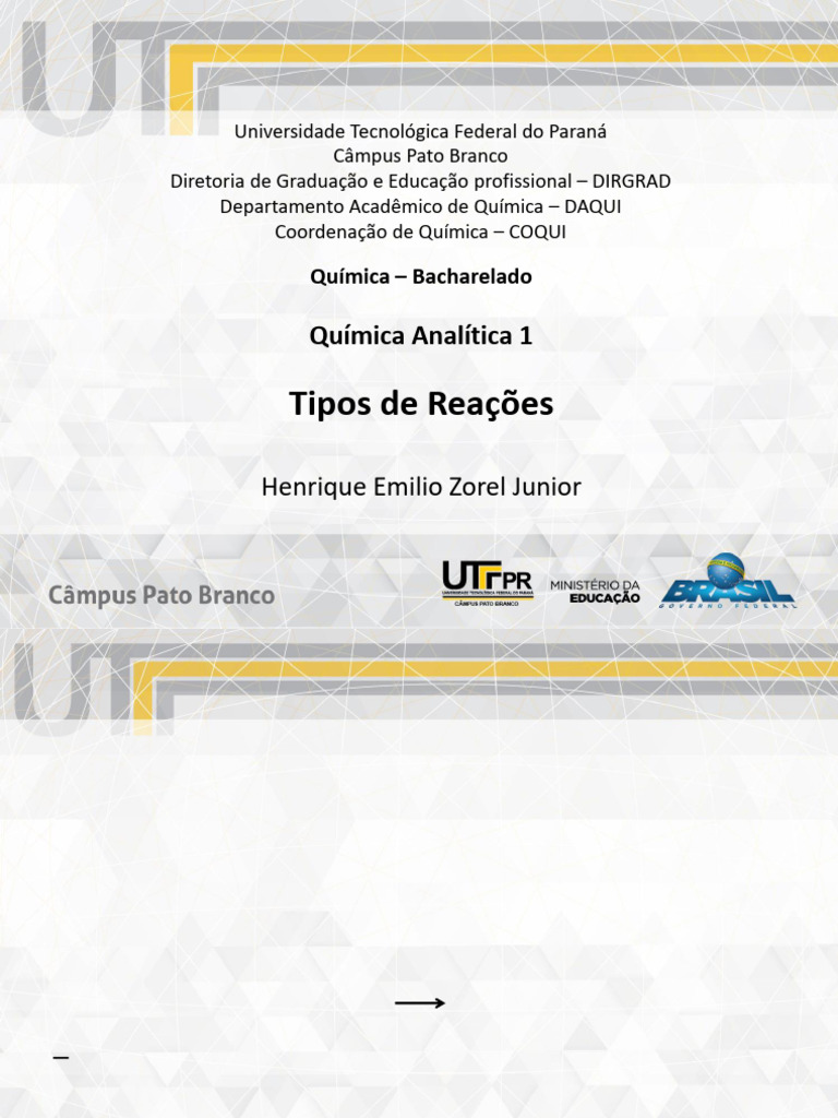 Revisão Tipos de Reações | PDF | Reações químicas | Redox