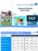 Quarterly Results Quarterly Results Q3 FY 2012: The Banker To Every Indian The Banker To Every Indian