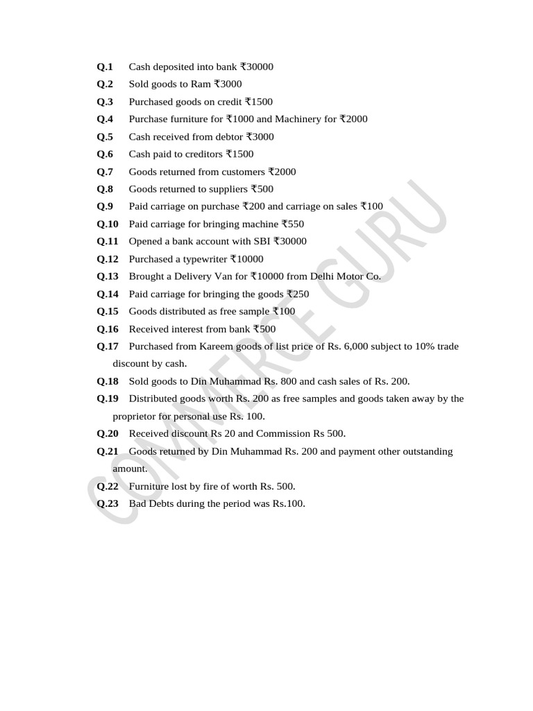 Journal Practice Questions | PDF