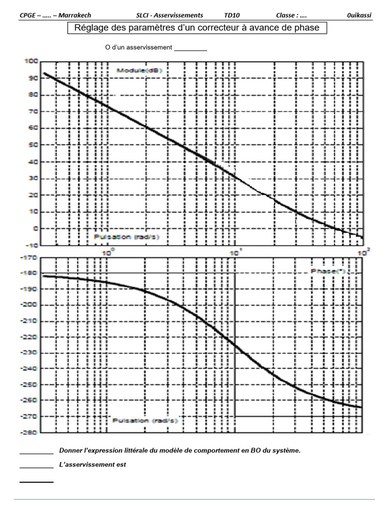 Réglage d'un correcteur à avance de phase PDF — free download