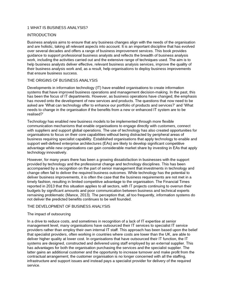 Understanding Business Analysis Essentials | PDF | Business Analysis ...