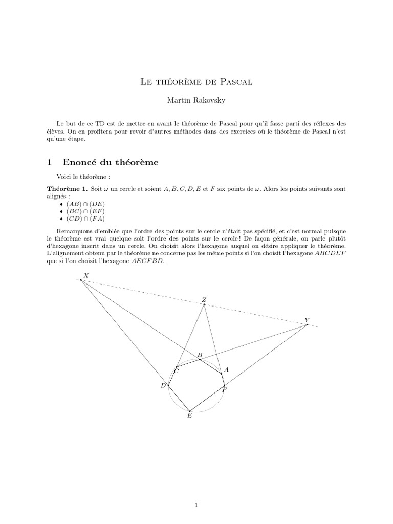 Le théorème de Pascal expliqué | PDF | Triangle | Cercle