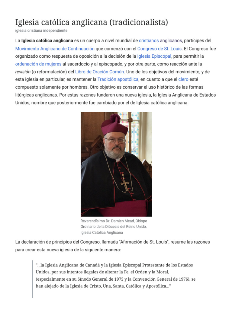 Iglesia Católica Anglicana (Tradicionalista) - Wikipedia, La ...