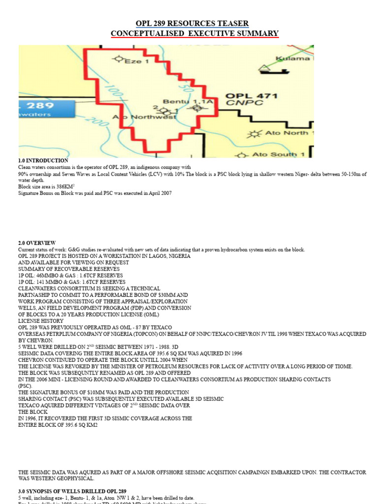 OPL 289 Oil and Gas Project Overview | PDF | Royalty Payment | Net Income