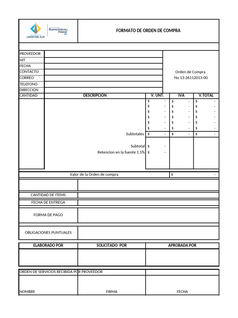 6.7. Formato Orden de Compra | PDF