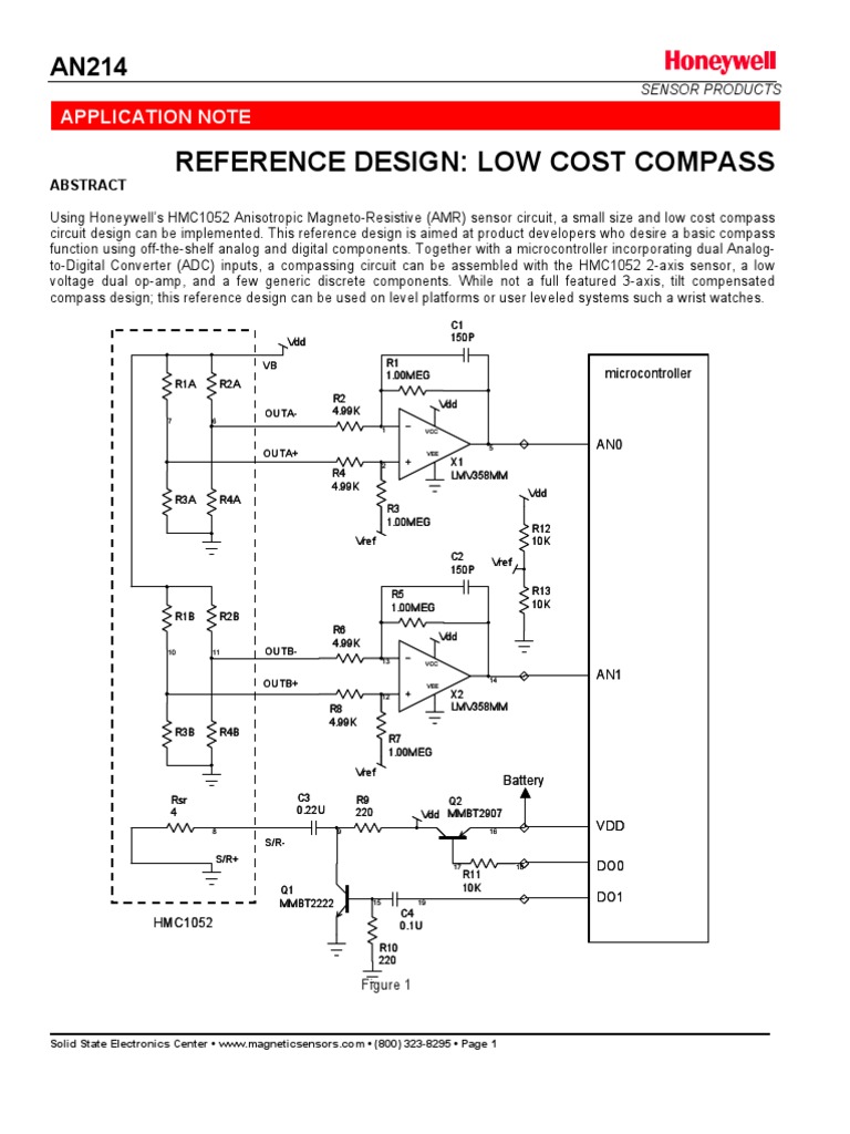 Low-Cost Compass Design Using HMC1052 | PDF | Amplifier | Operational ...