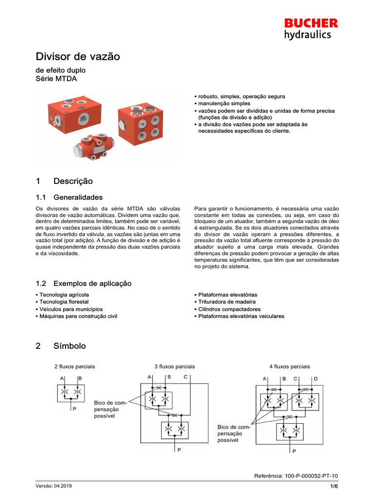 Divisores de Vazao MTDA | PDF | Válvula | Engenharia Química