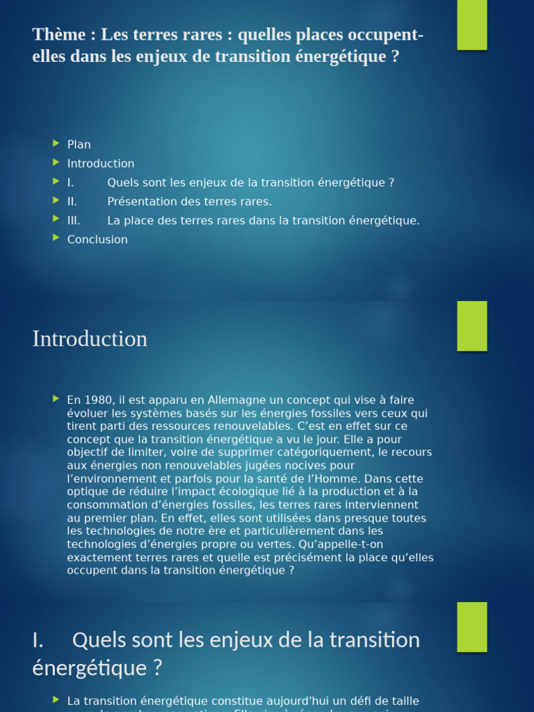 Terres rares et transition énergétique | PDF | Énergie renouvelable ...