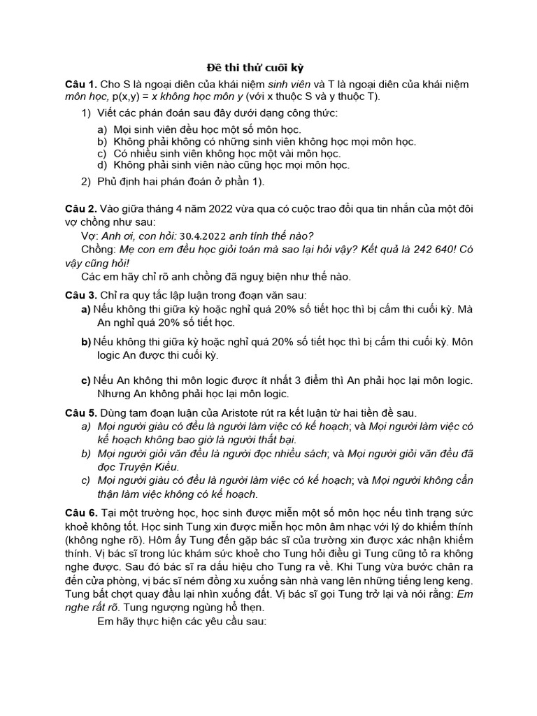 Đề thi THU SUC CK | PDF