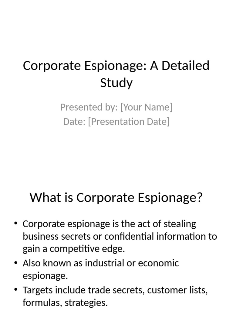Understanding Corporate Espionage Types | PDF | Security | Computer ...