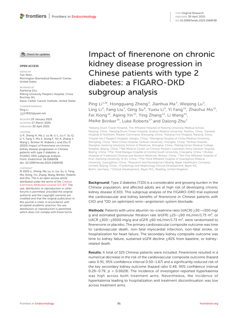 Finerenone's Effect on CKD in T2D Patients | PDF | Chronic Kidney ...