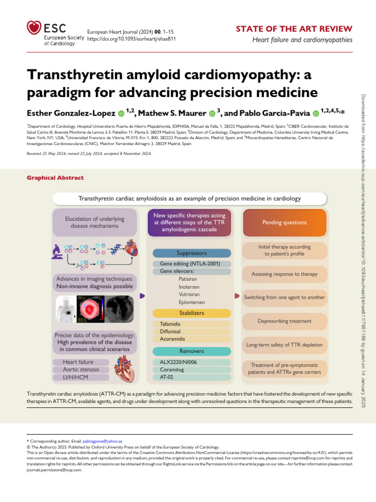 Transthyretin Amyloid Cardiomyopathy Insights | PDF | Medical ...