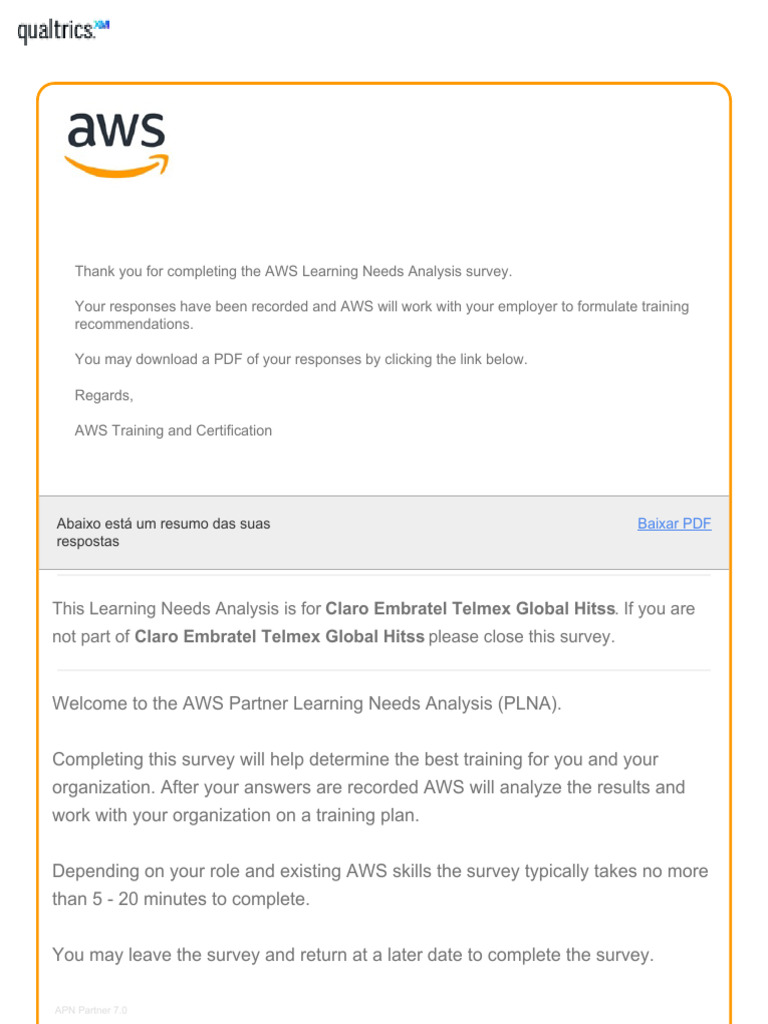 Response Summary | PDF | Computação em nuvem | Amazon Web Services